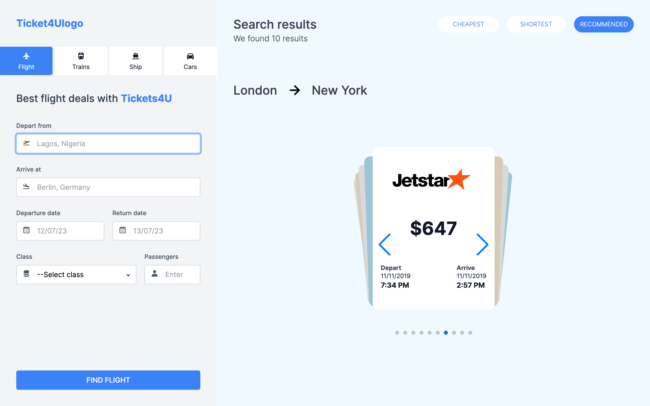 Thrillers UI Challenge